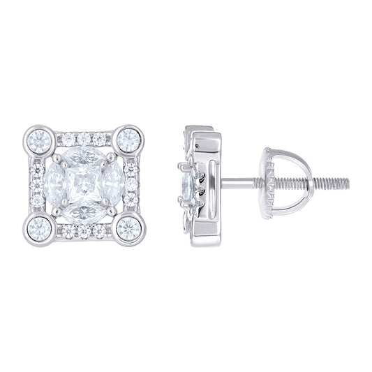 925 Sterling Silver Moissanite Stud Earrings