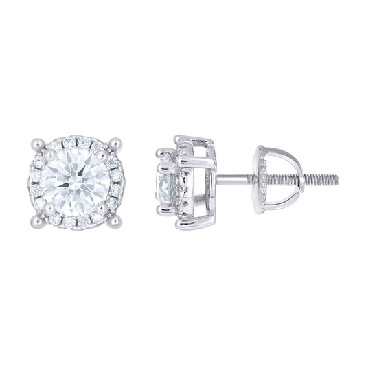 925 Sterling Silver Moissanite Stud Earrings
