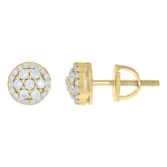 925 Sterling Silver Cz Earrings 8mm