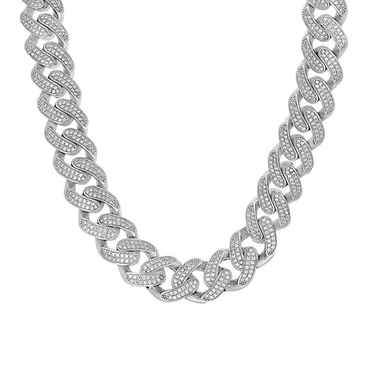 925 Sterling Silver Moissanite Chain 17mm