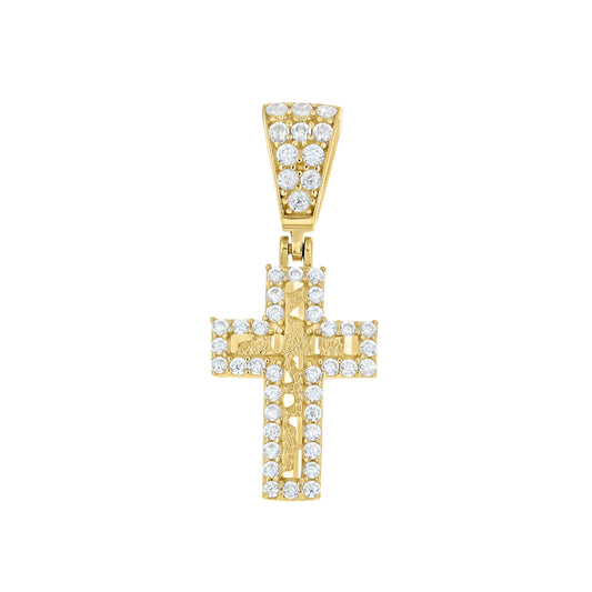 10K Gold Cz Nugget Pendant