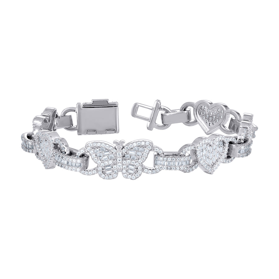 925 Sterling Silver Cz Bracelet 7.5"