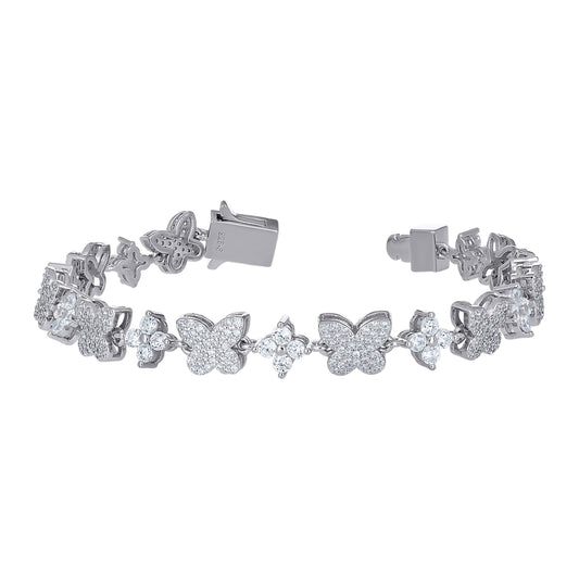925 Sterling Silver Cz Bracelet 7.25"