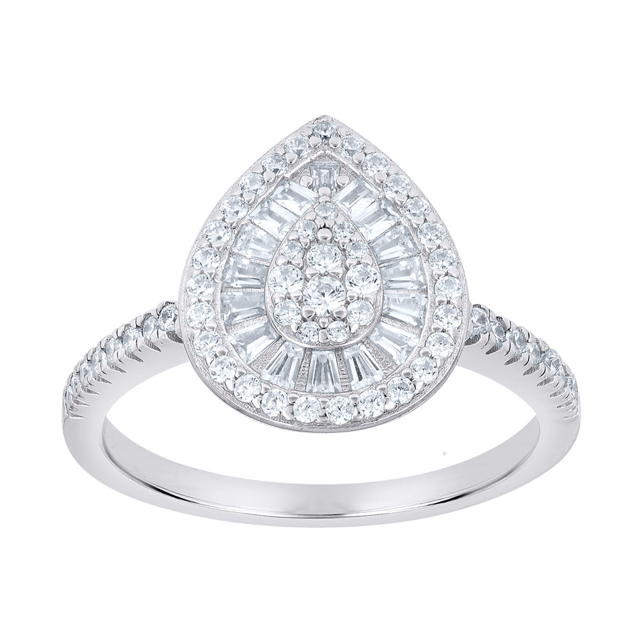 925 Sterling Silver Cz Ring S5-S9