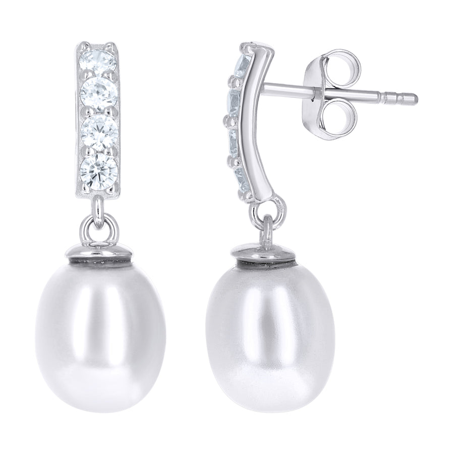 925 Sterling Silver Cz Earring
