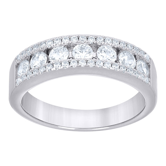 925 Sterling Silver Cz Ring S6-S10