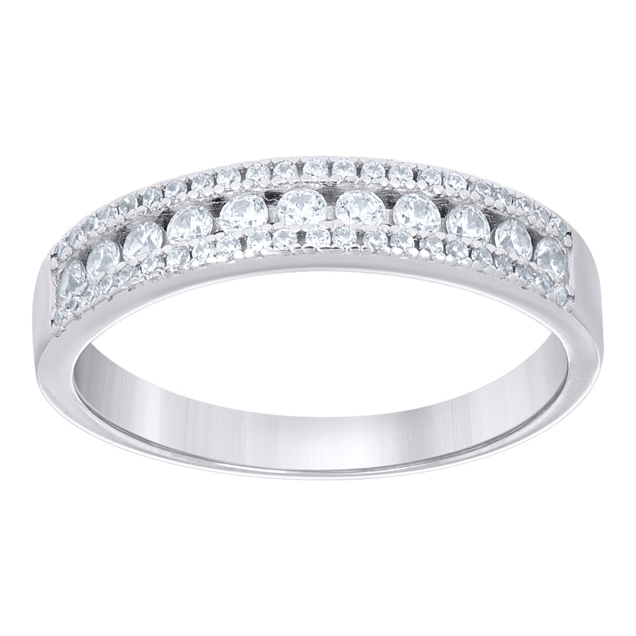 925 Sterling Silver Cz Ring S5-S10