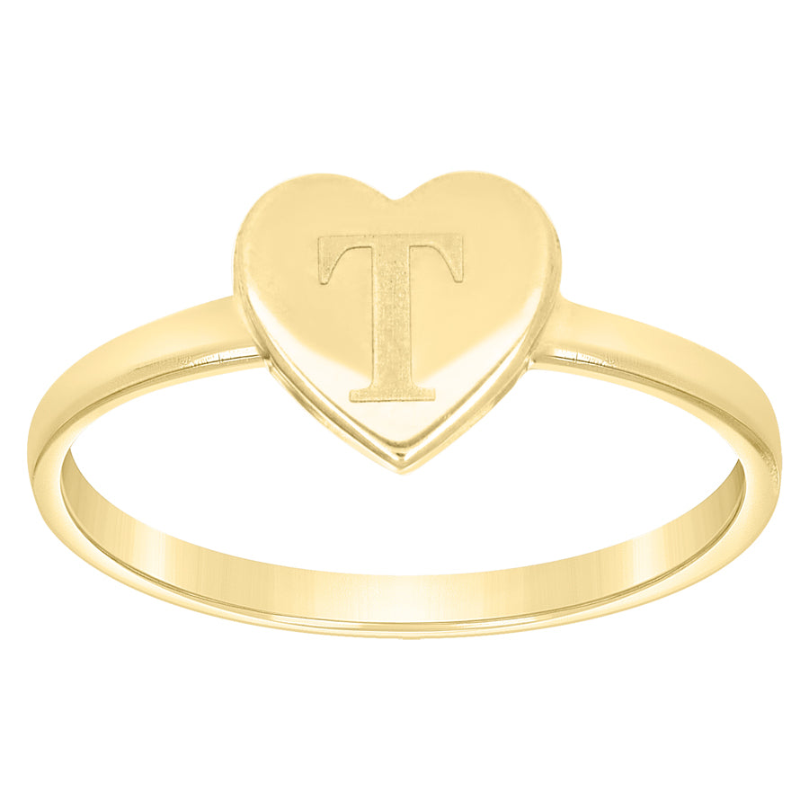 10Kt Gold Ring Letter "T"