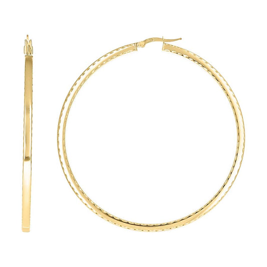 925 Sterling Silver Fancy Dc Earrings Hoop Yellow
