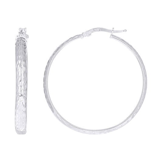 925 Sterling Silver Fancy Dc Earrings Hoop Silver