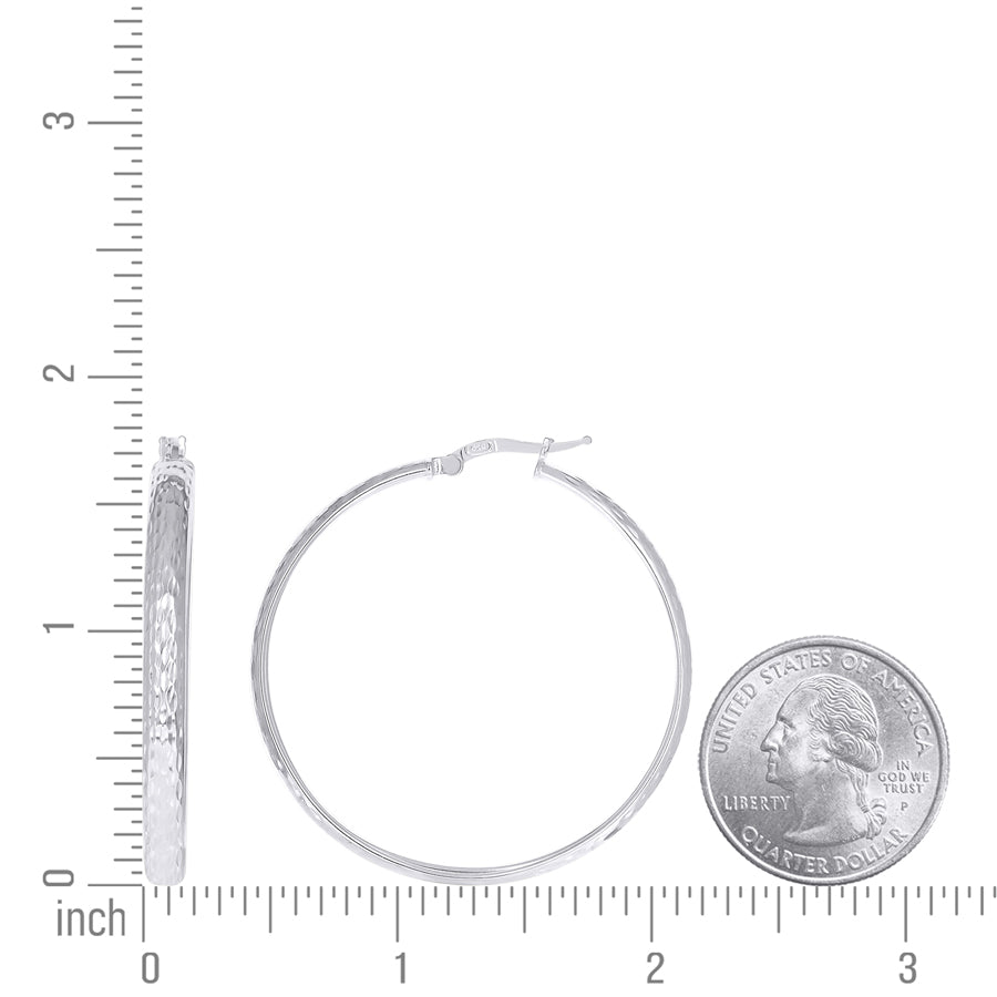 925 Sterling Silver Fancy Dc Earrings Hoop Silver