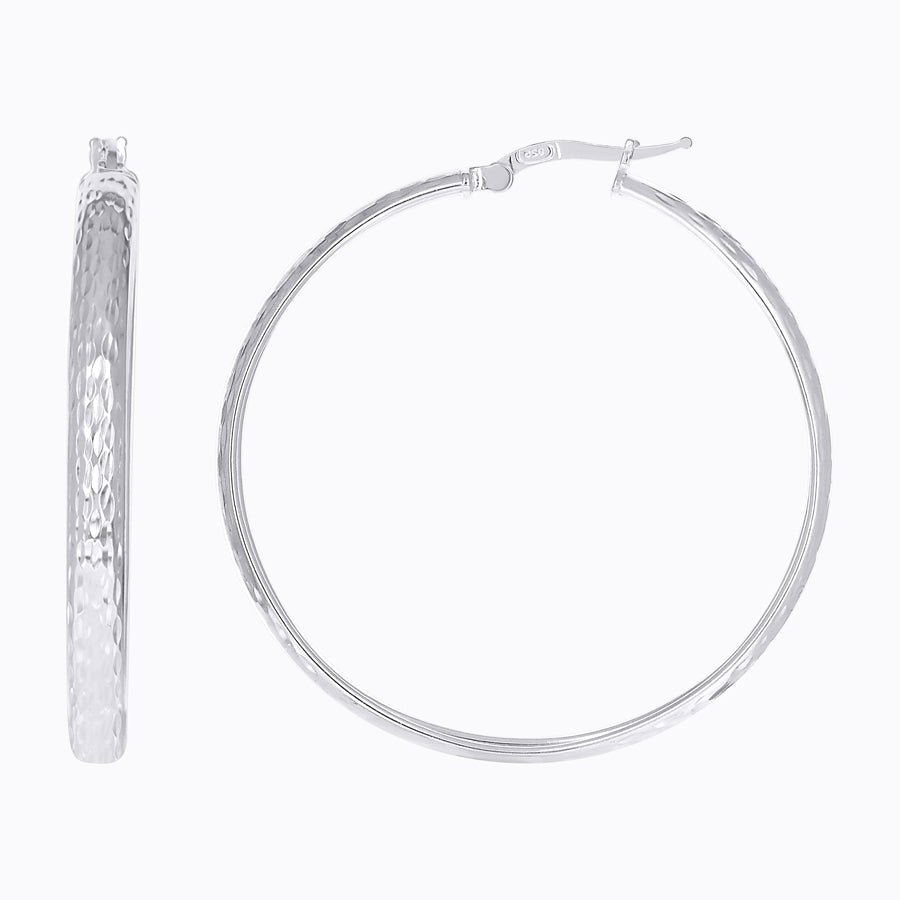 925 Sterling Silver Fancy Dc Earrings Hoop Silver