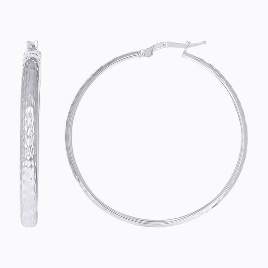 925 Sterling Silver Fancy Dc Earrings Hoop Silver