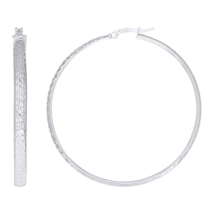 925 Sterling Silver Fancy Dc Earrings Hoop Silver
