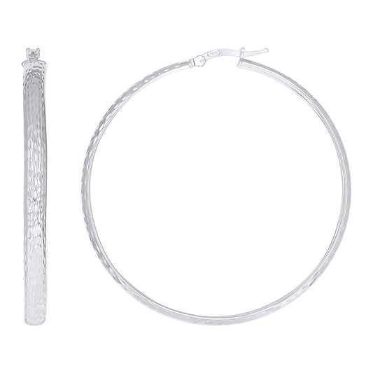 925 Sterling Silver Fancy Dc Earrings Hoop Silver