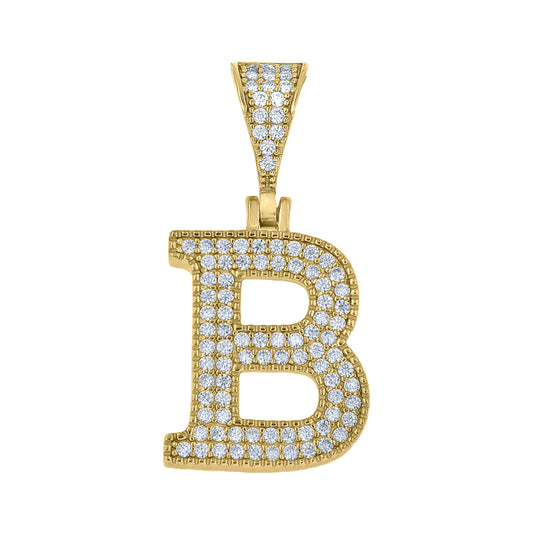 925 Sterling Silver Initial "B" Moissanite