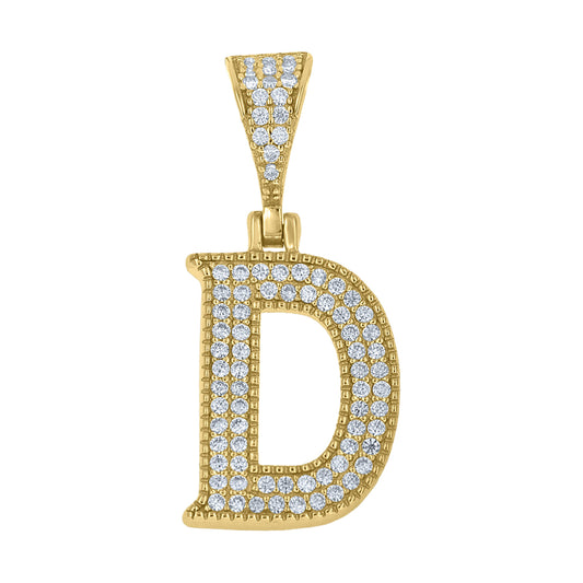 925 Sterling Silver Initial "D" Moissanite