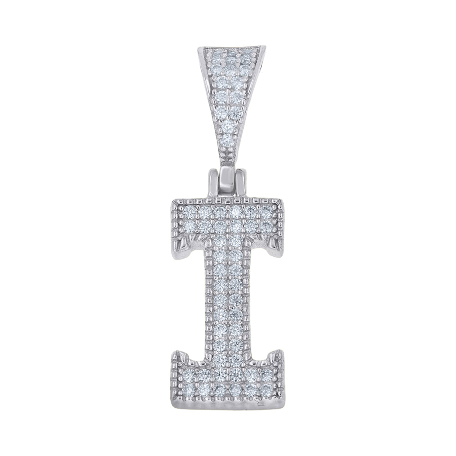 925 Sterling Silver Initial "I" Moissanite