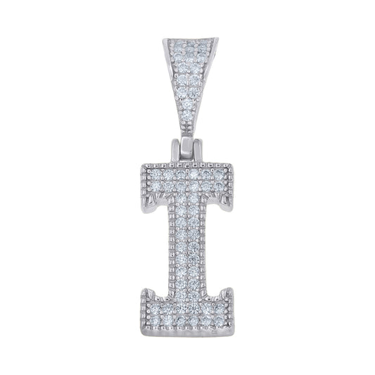 925 Sterling Silver Initial "I" Moissanite