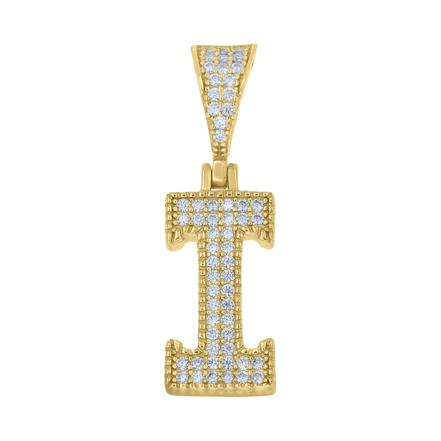 925 Sterling Silver Initial "I" Moissanite