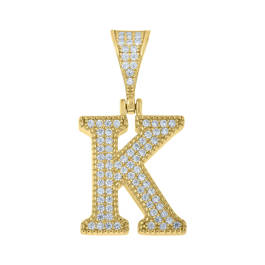 925 Sterling Silver Initial "K" Moissanite