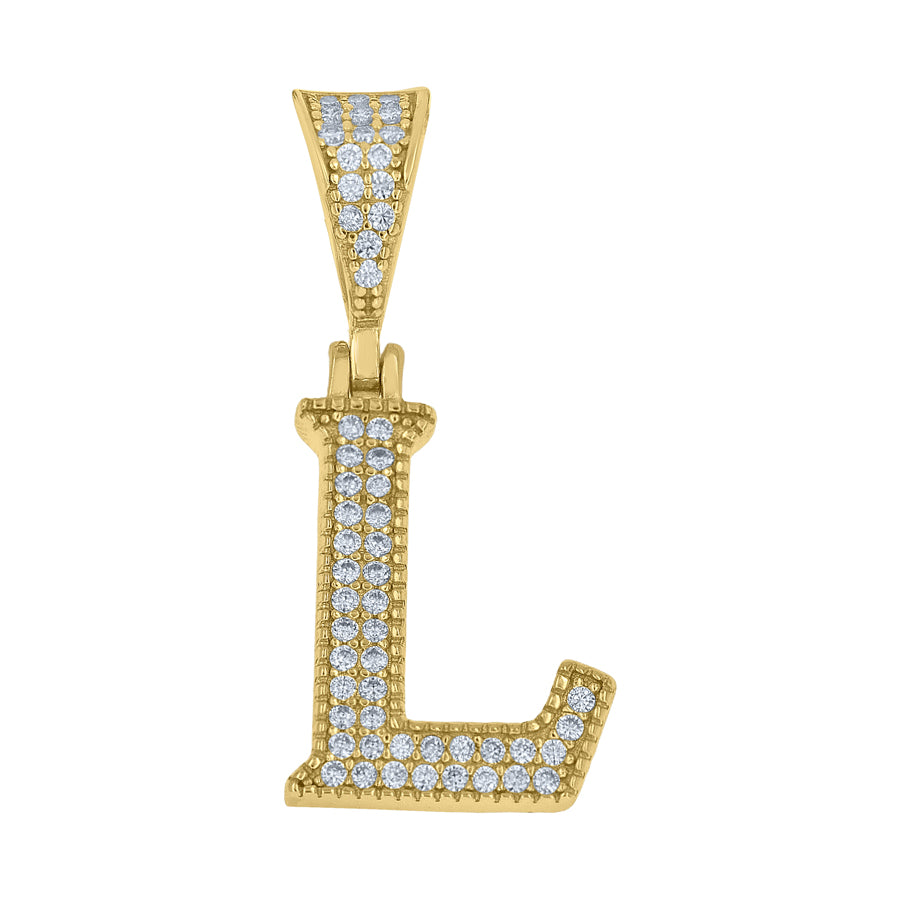 925 Sterling Silver Initial "L" Moissanite
