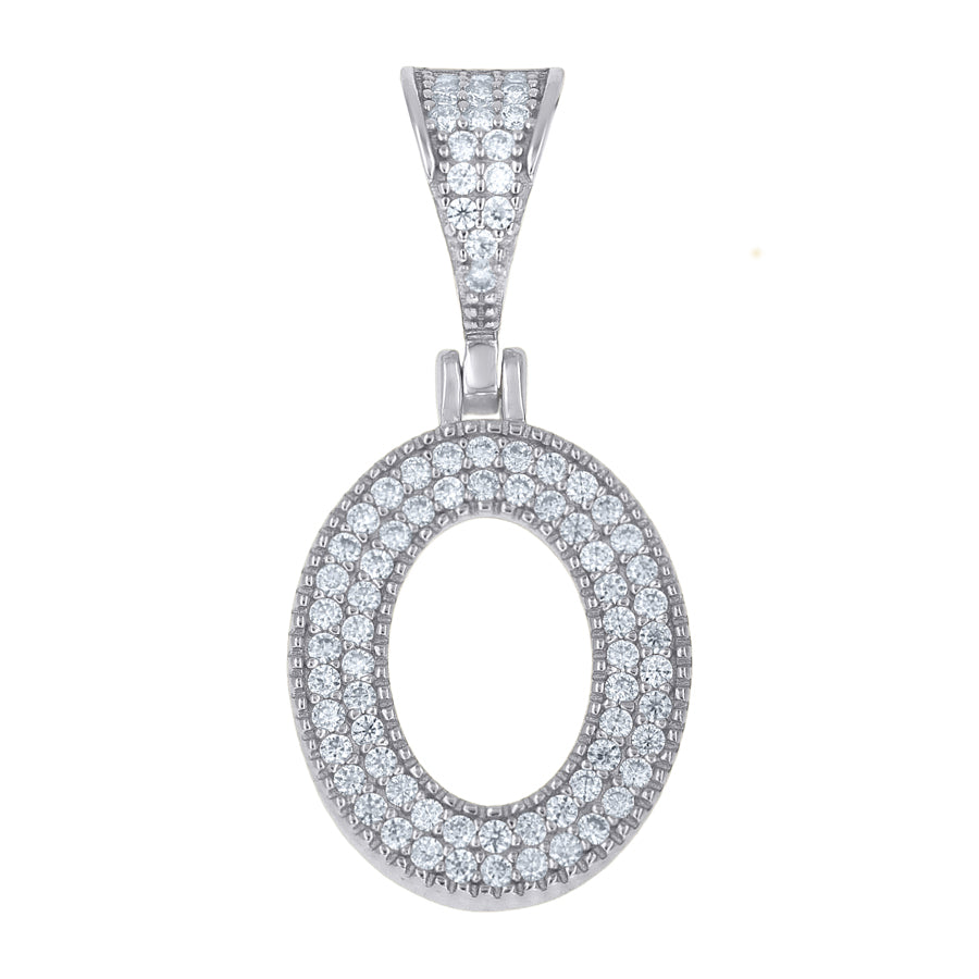 925 Sterling Silver Initial "O" Moissanite