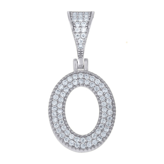 925 Sterling Silver Initial "O" Moissanite