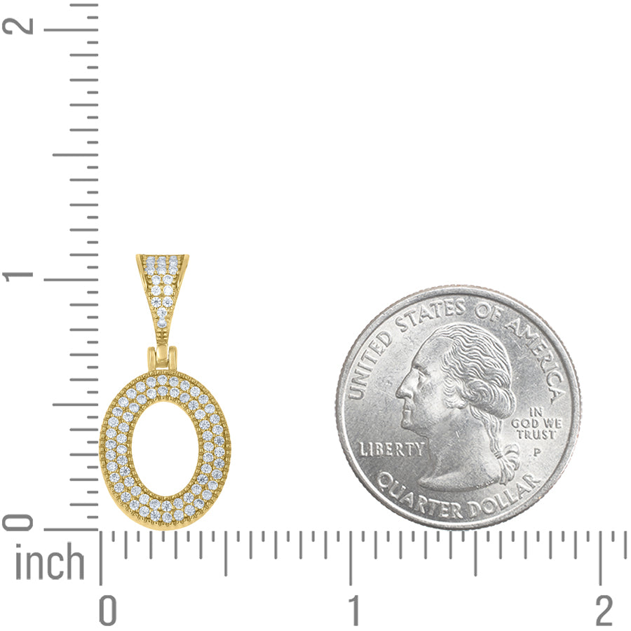 925 Sterling Silver Initial "O" Moissanite
