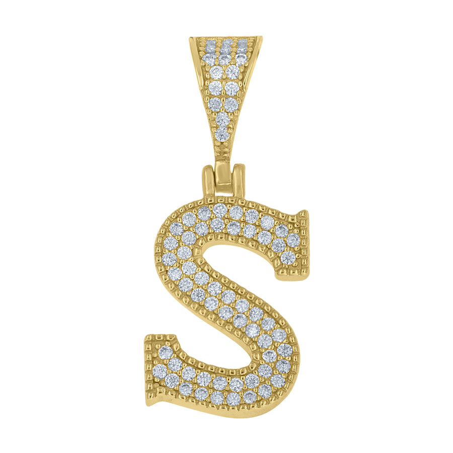 925 Sterling Silver Initial "S" Moissanite
