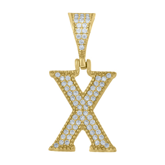 925 Sterling Silver Initial "X" Moissanite