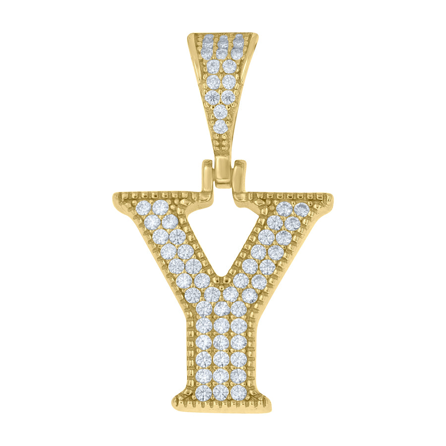 925 Sterling Silver Initial "Y" Moissanite