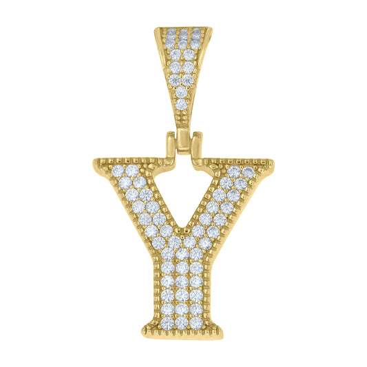 925 Sterling Silver Initial "Y" Moissanite