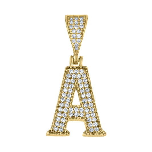 925 Sterling Silver Cz Initial "A" Pendant