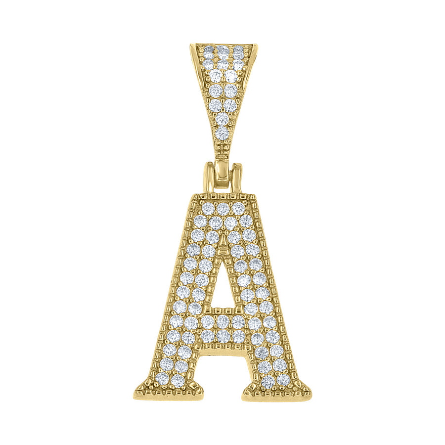 925 Sterling Silver Initial "A" Moissanite