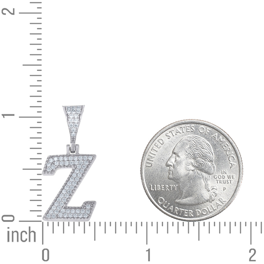 925 Sterling Silver Initial "Z" Moissanite