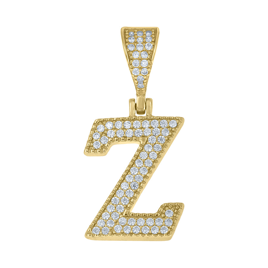 925 Sterling Silver Cz Initial "Z" Pendant