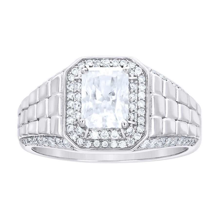 925 Sterling Silver Cz Ring S9-S11