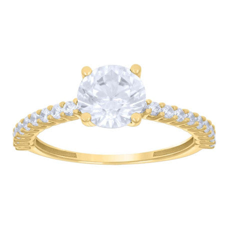 14K Gold Cz Ring