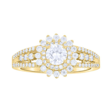 14Kt Gold Moissanite Ring S7