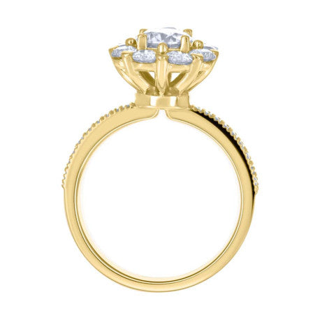 14Kt Gold Moissanite Ring S7