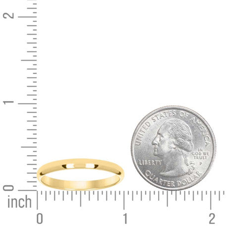 14Kt-Gold 3mm-Sz-10 Com.Fit Wedding Band