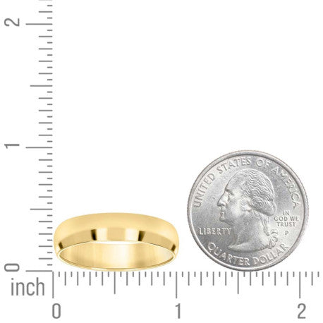 14Kt-Gold 6mm Com.Fit Wedding Band