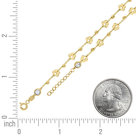 14Kt Gold Anklet 10" (9"+1")