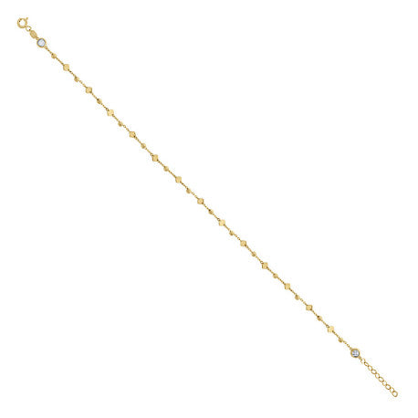 14Kt Gold Anklet 10" (9"+1")