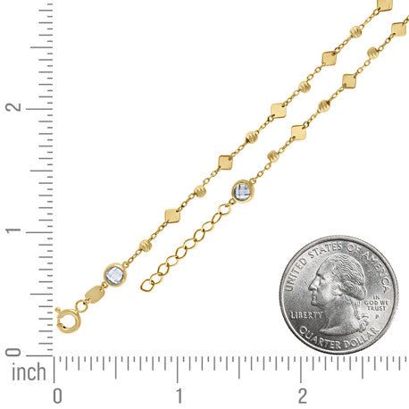 14Kt Gold Anklet 10" (9"+1")