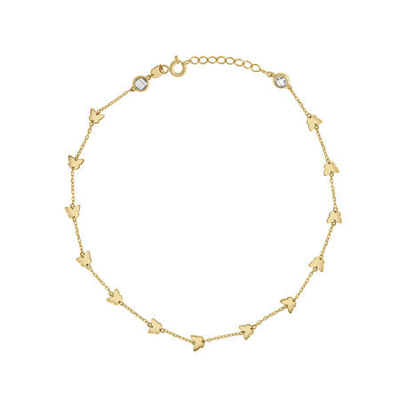14Kt Gold Anklet 10" (9"+1")