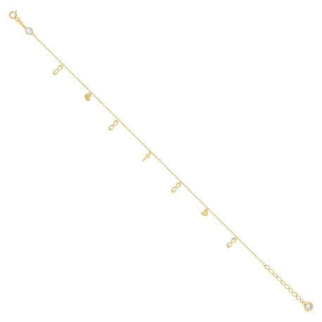 14Kt Gold Anklet 10" (9"+1")