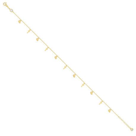 14Kt Gold Anklet 10" (9"+1")