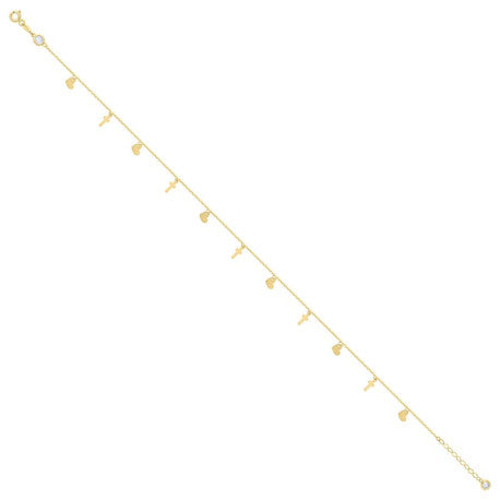 14Kt Gold Anklet 10" (9"+1")